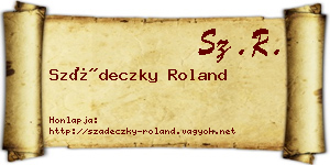 Szádeczky Roland névjegykártya