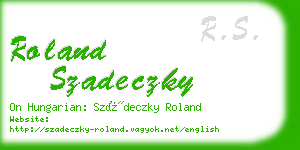 roland szadeczky business card